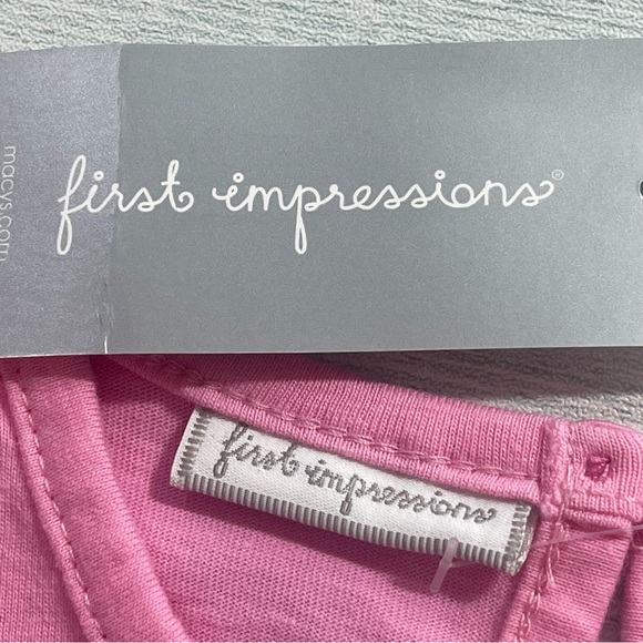 First Impressions Pink Appliqué Bunny Romper Sunsuit 6-9 Months (17-22lbs) NWT - Picture 6 of 10